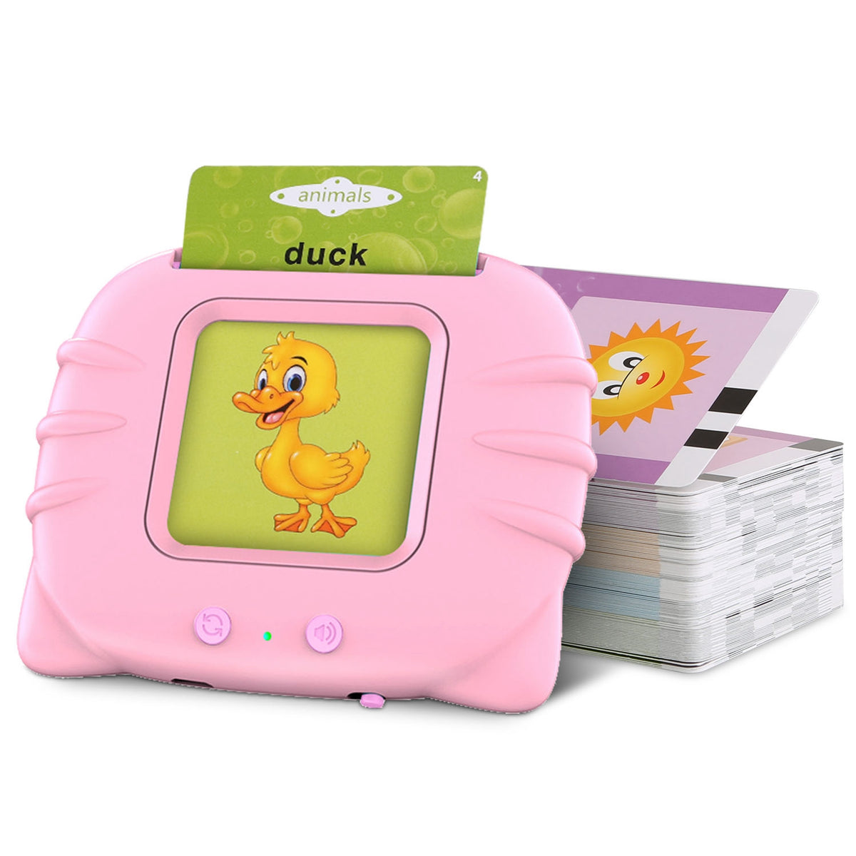 Engaging 224 Word Kid Talking Cards Set - 112 Double-Sided Electronic Flashcards for Toddler Learning - Fun Animal Shapes & Colors for Ages 1-5