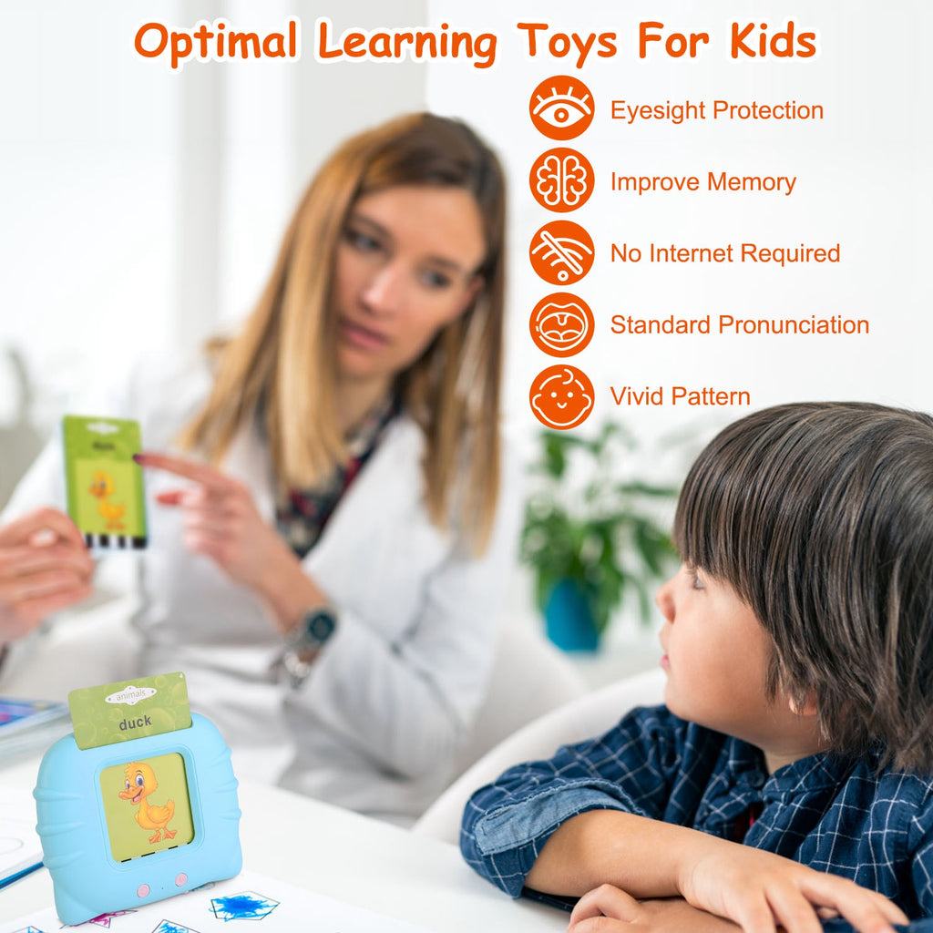 Engaging 224 Word Kid Talking Cards Set - 112 Double-Sided Electronic Flashcards for Toddler Learning - Fun Animal Shapes & Colors for Ages 1-5