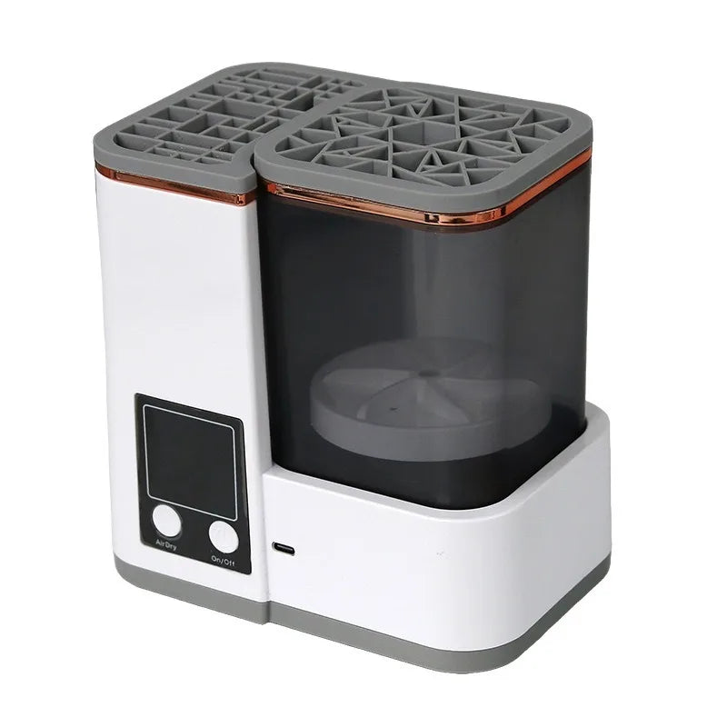 Portable Makeup Brush Cleaning Machine Automatic Washer Dryer 2 Wash Modes 2 Air Dry Modes for Beauty Brushes Home Travel Use