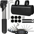 Bike Repair Kit, Bicycle Repair Bag with Tire Pump, Bike Tool Kit for Camping Tr